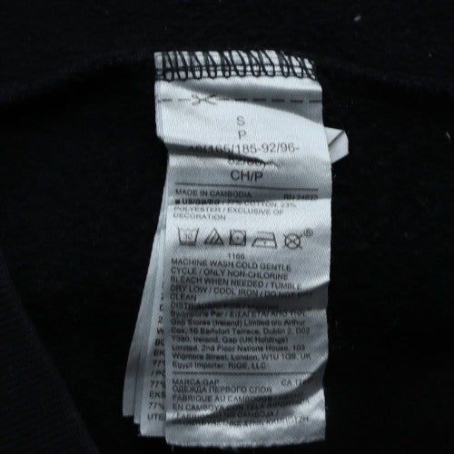 GAP Mens Black Pullover Hoodie S Logo Graphic Fleece Sweatshirt