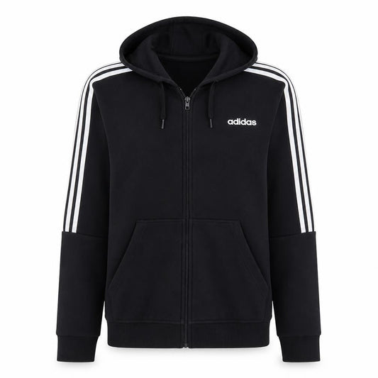 Adidas Men's Black Full Zip Hoodie Size M Sports Fleece Sweatshirt