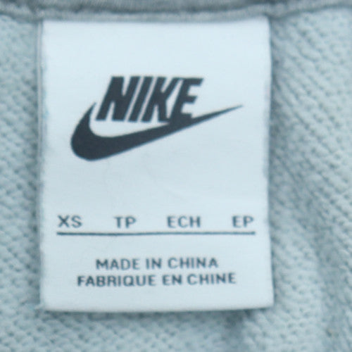 Nike Boys Grey XS Pullover Hoodie - Cotton Blend Comfortable Sportswear