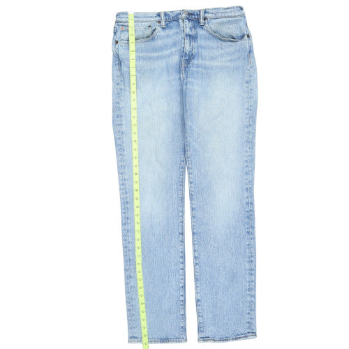 Levi's Men Blue 32W 32L Straight Fit Light Wash Jeans
