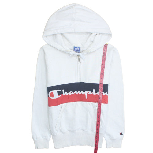 Champion Men's White Pullover Hoodie Medium Logo Sportswear