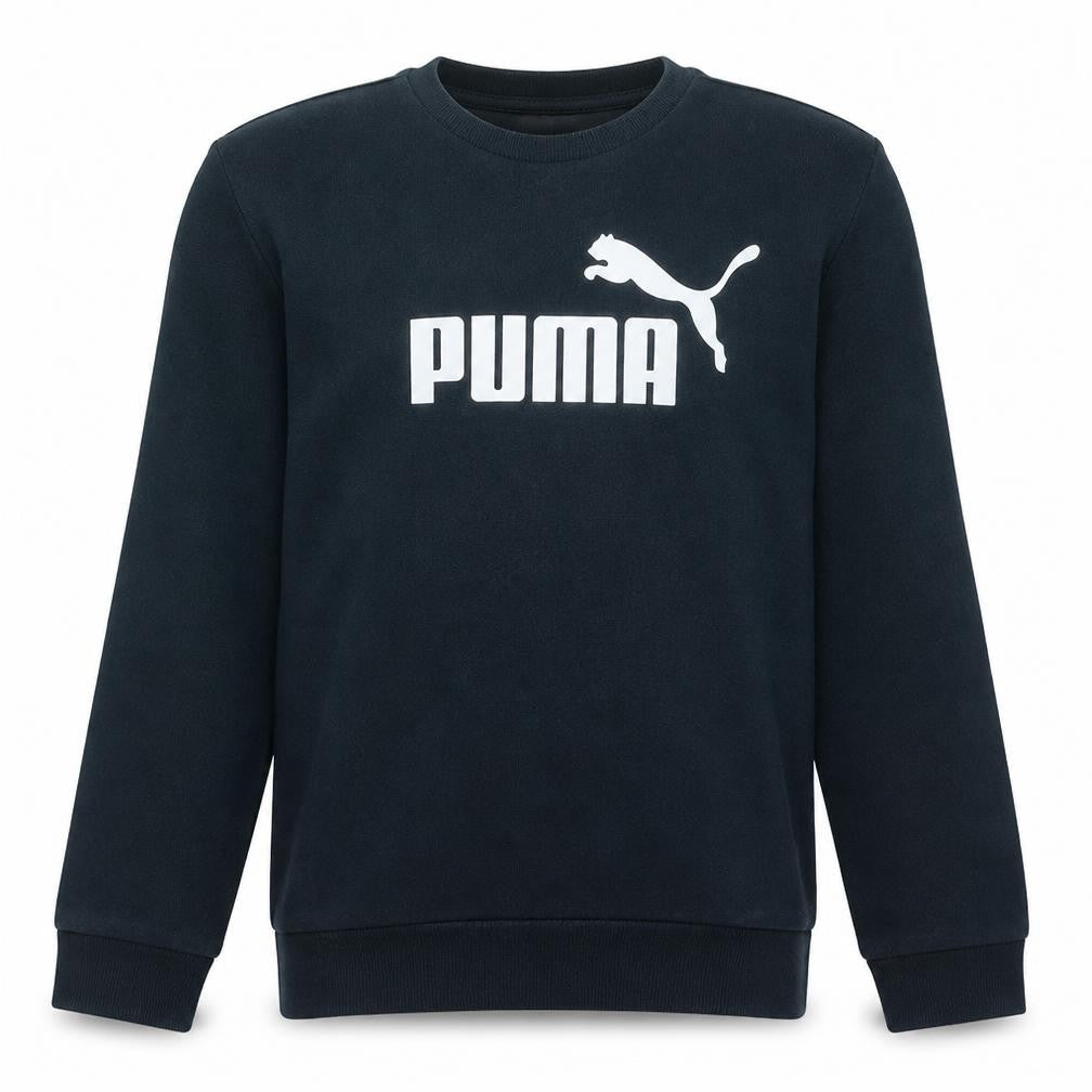 Puma Boys Black Crew Neck Sweatshirt Medium Logo Pullover