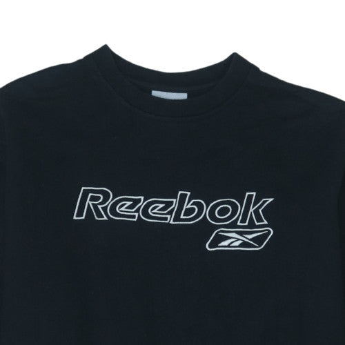 Reebok Mens Black Grey Crew Neck Pullover Sweatshirt Size M