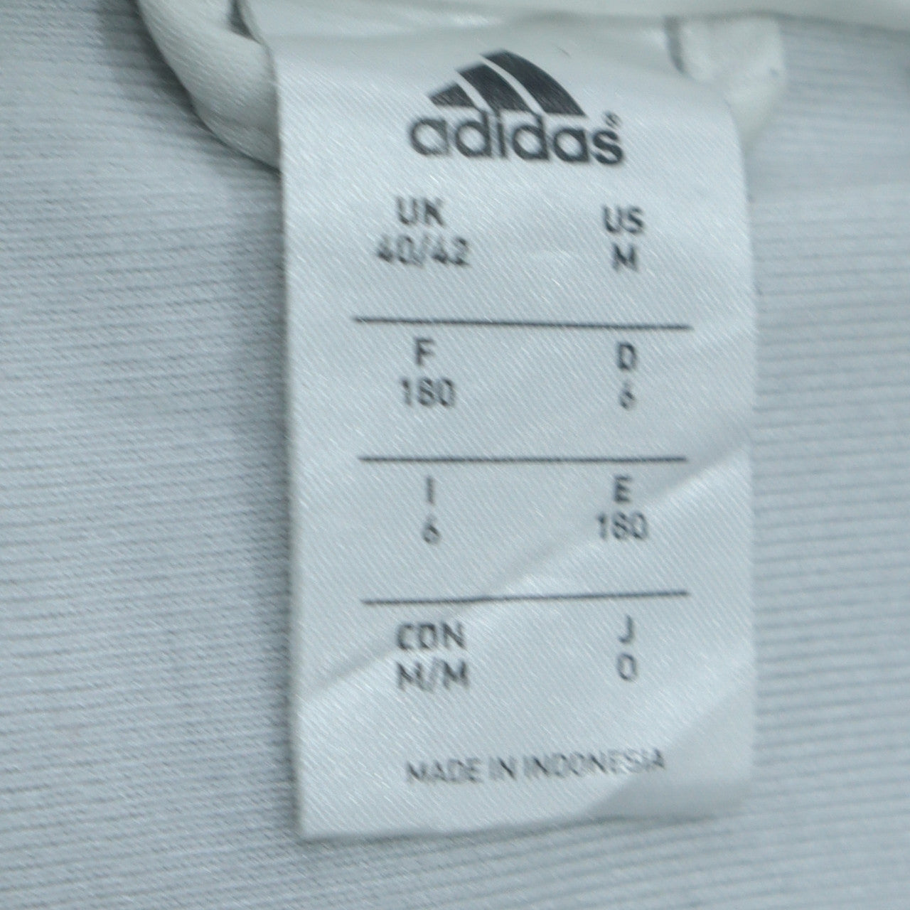 Adidas Men's White Track Jacket M Full Zip Lightweight Sportswear