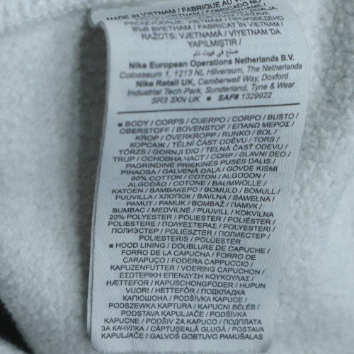 Nike Men's White Pullover Hoodie Medium Fleece Sportswear