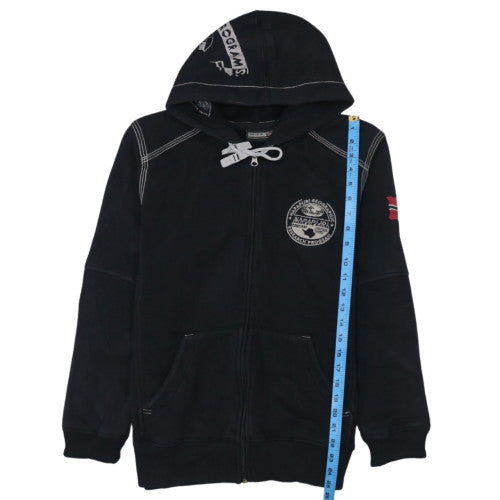 Napapijri Men's Black Full Zip Hoodie Size M Outdoor Fleece