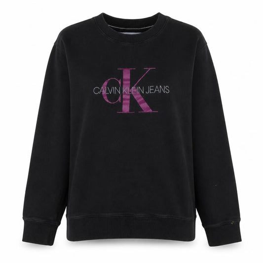 Calvin Klein Jeans Womens Black XL Pullover Sweatshirt Logo Cotton