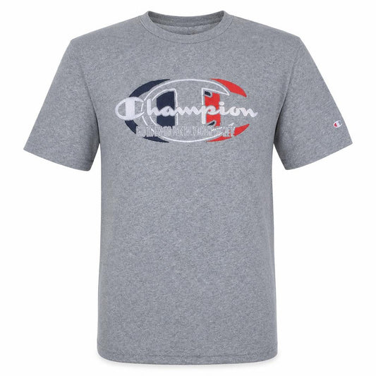 Champion Men's Grey Crew Neck Graphic T-Shirt Size M