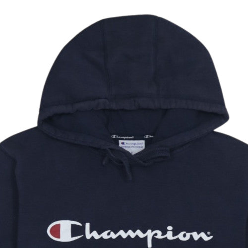 Champion Men's Blue Pullover Hoodie S Regular Fit Embroidered Logo