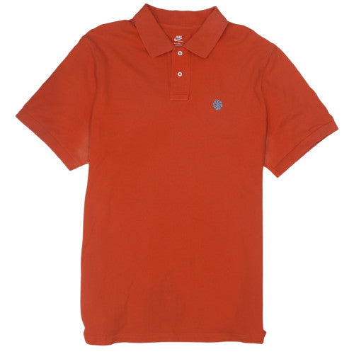 Nike Men's Orange Cotton Polo Shirt Size L Sportswear Top