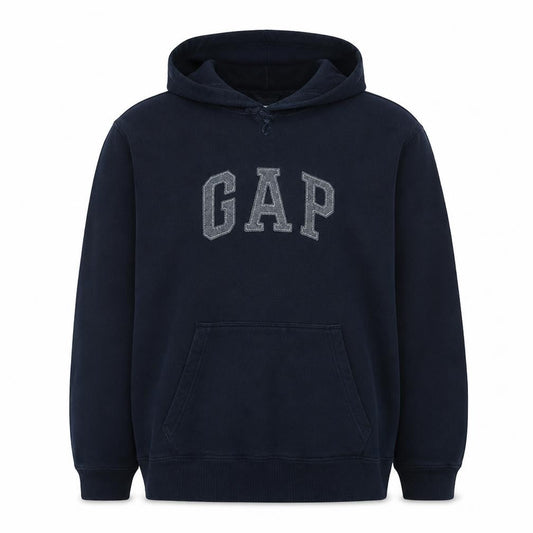 GAP Men's Black Pullover Hoodie L Logo Fleece Sweatshirt
