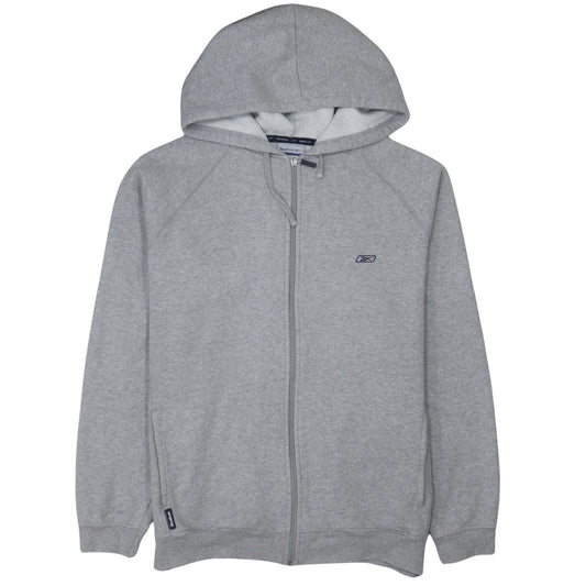 Reebok Mens Grey Full Zip Hoodie L Sports Fleece Sweatshirt