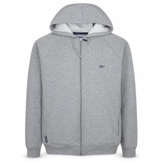 Reebok Mens Grey Full Zip Hoodie L Sports Fleece Sweatshirt