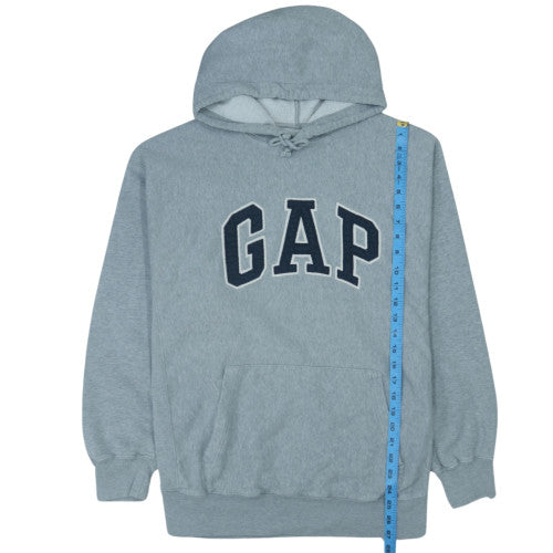 GAP Men’s Grey Logo Pullover Hoodie M Regular Fit Fleece