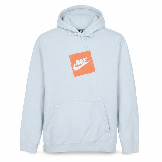Nike Men's White Pullover Hoodie L Logo Sports Fleece Sweatshirt