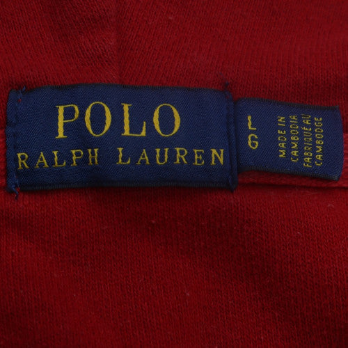 Polo Ralph Lauren Boys Red Full Zip Hoodie Size L Cotton Blend