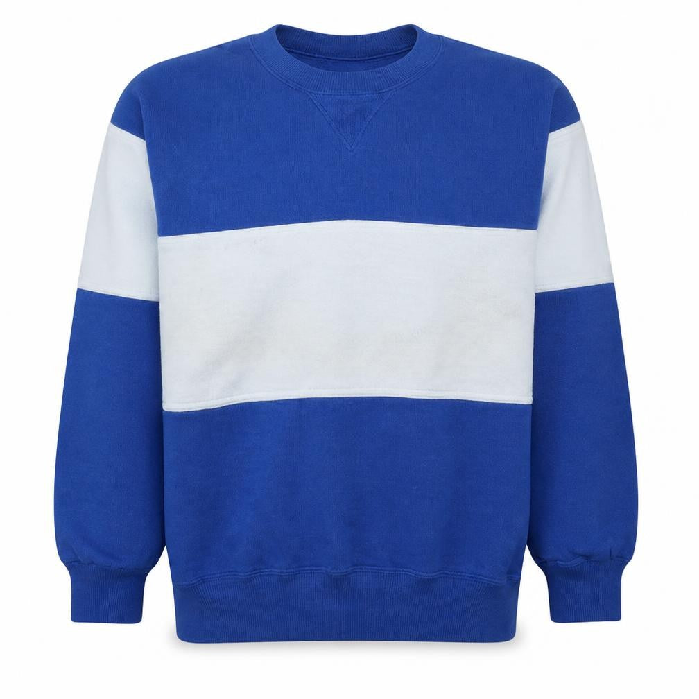 Russell Athletic Mens Blue White Crew Neck Pullover Sweatshirt L