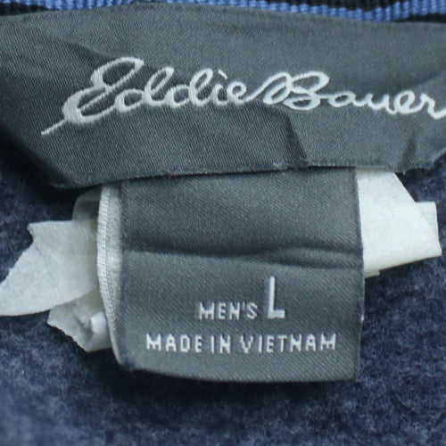 Eddie Bauer Men's Blue L Pullover Cotton Blend Crew Neck Sweatshirt