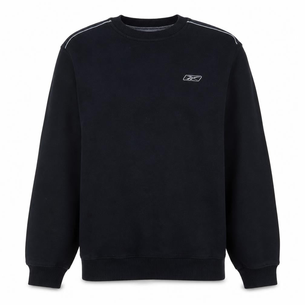 Reebok Men's Black Crew Neck Pullover Sweatshirt L Regular Fit