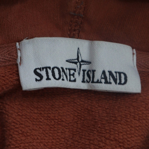 Stone Island Men's Brown Full Zip Hoodie Size L Regular Cotton