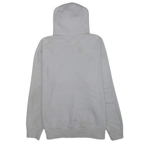 Nike Men's Beige Pullover Hoodie L - Cotton Blend Logo Casual Style