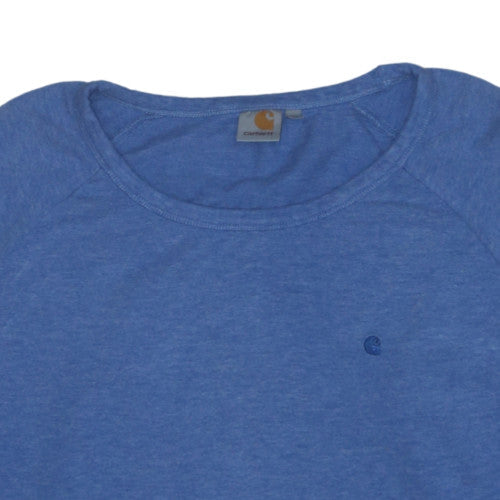 Carhartt Men Blue Long Sleeve Crew Neck Cotton Blend Sweatshirt Size M