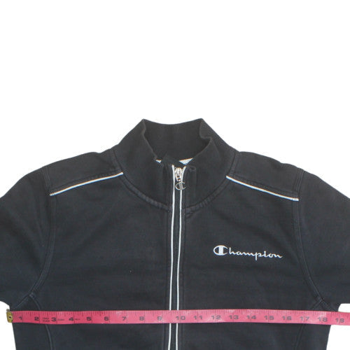 Champion Womens Black Size 12 Track Jacket Full Zip Activewear