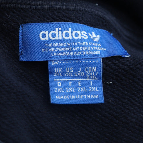 Adidas Mens Blue 2XL Crew Neck Pullover Sweatshirt Graphic Logo