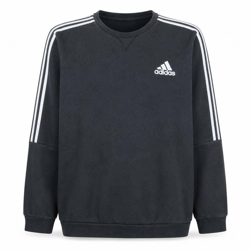 Adidas Men's Black 2XL Crew Neck Pullover Sweatshirt with Logo