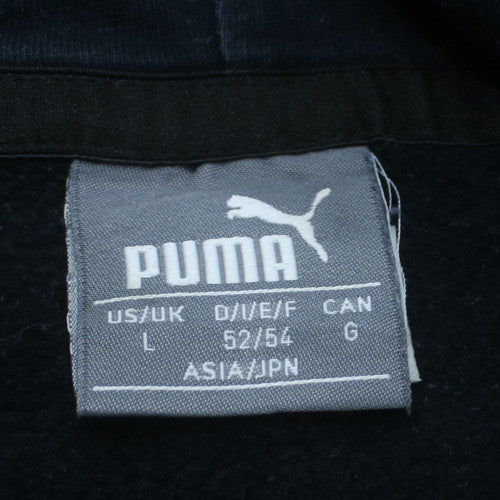 Puma Men’s Black Pullover Hoodie L Fleece Sweatshirt