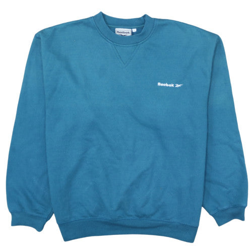 Reebok Essentials Mens Blue Crew Neck Pullover Sweatshirt L