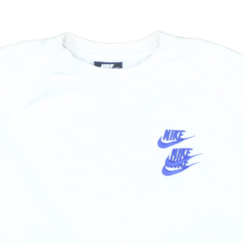 Nike Men's White Graphic Logo Pullover Sweatshirt Size M