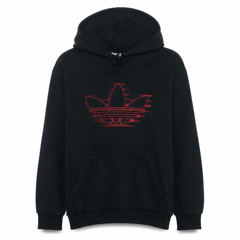 Adidas Mens Black Pullover Hoodie L Sports Fleece Sweatshirt
