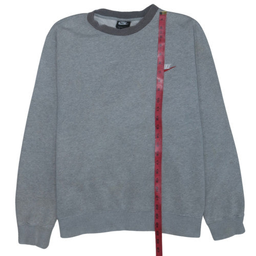 Nike Men's Grey Logo Pullover Sweatshirt Size L Regular Fit