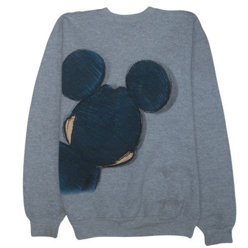 Hanes Disney Women's Grey Mickey Mouse Pullover Sweatshirt S