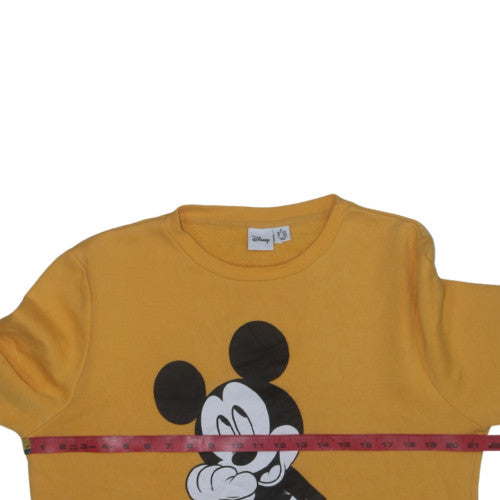 Disney Women’s Yellow Mickey Mouse Pullover Sweatshirt Size 12/14