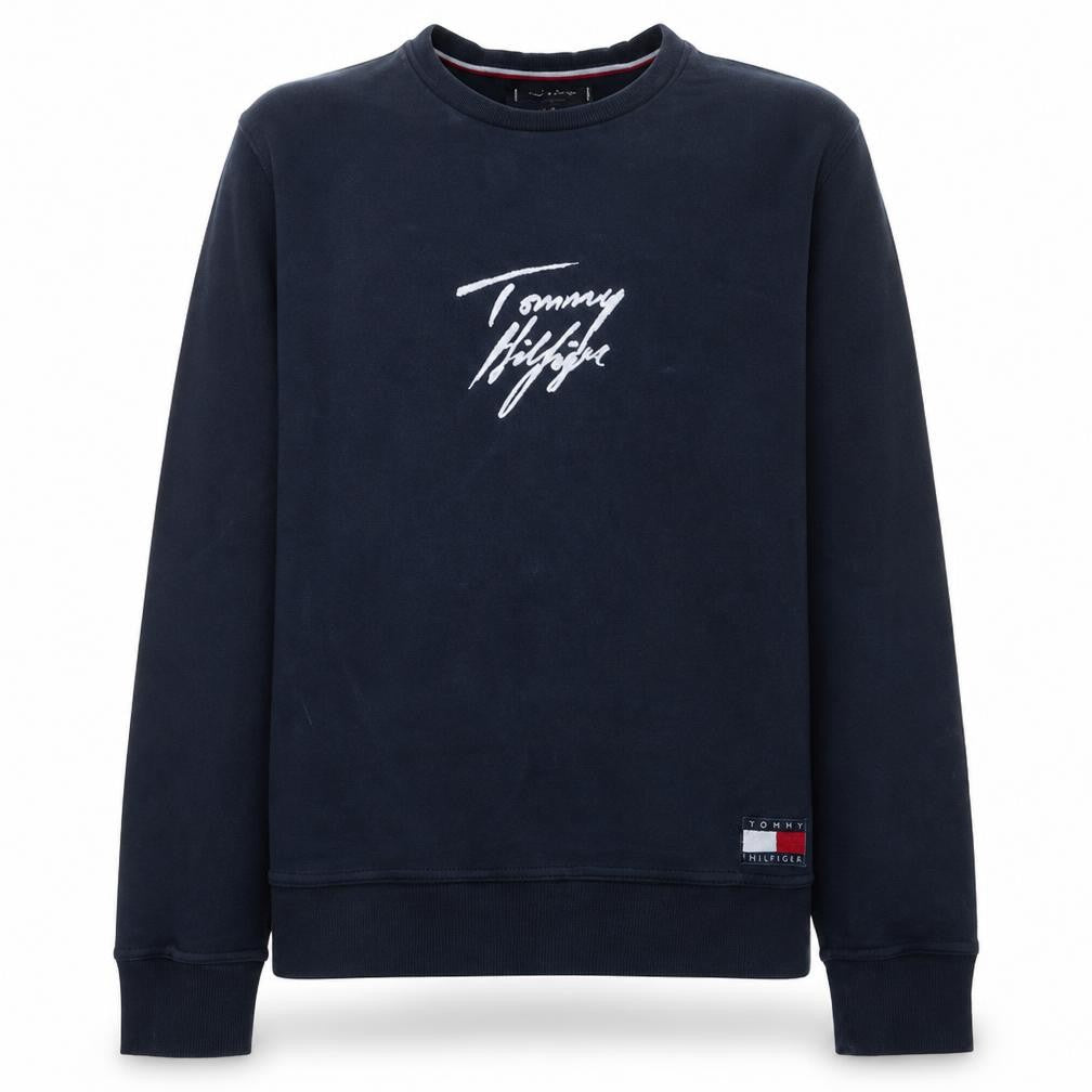 Tommy Hilfiger Men's Blue Embroidered Logo Sweatshirt M