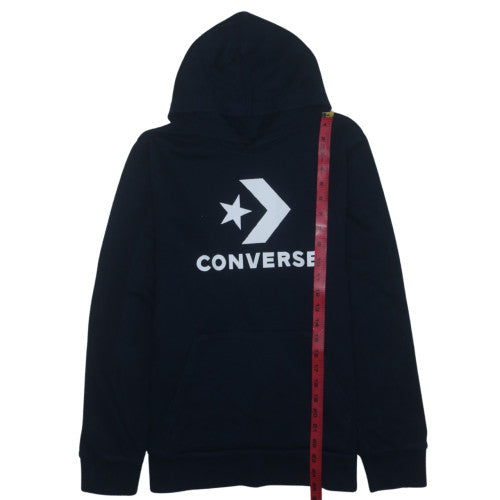 Converse Teens Black Pullover Hoodie XL 13-15Y Logo Print Sweatshirt