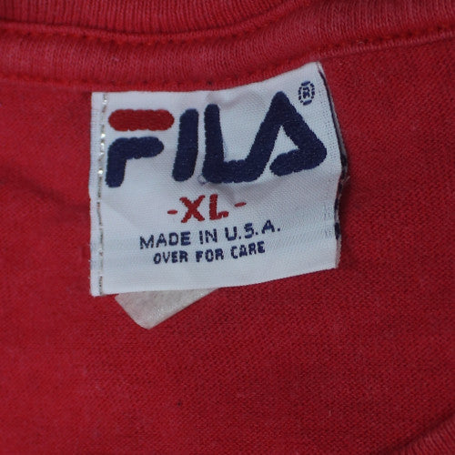 Fila Men's Red XL Graphic TOMMY T-Shirt Crew Neck Cotton USA Made