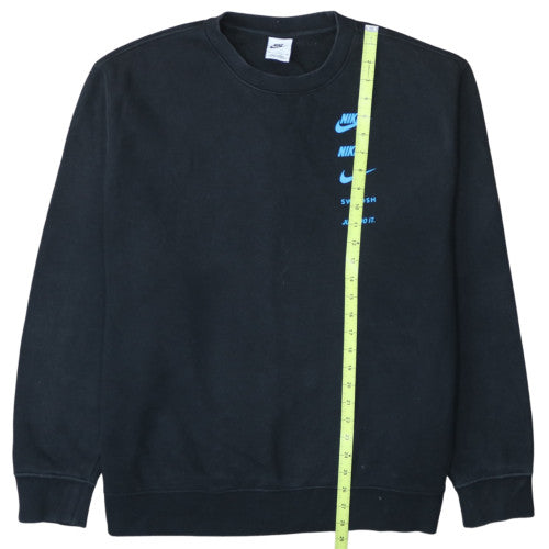 Nike Men's Black XL Pullover Sweatshirt Crew Neck Logo Graphic