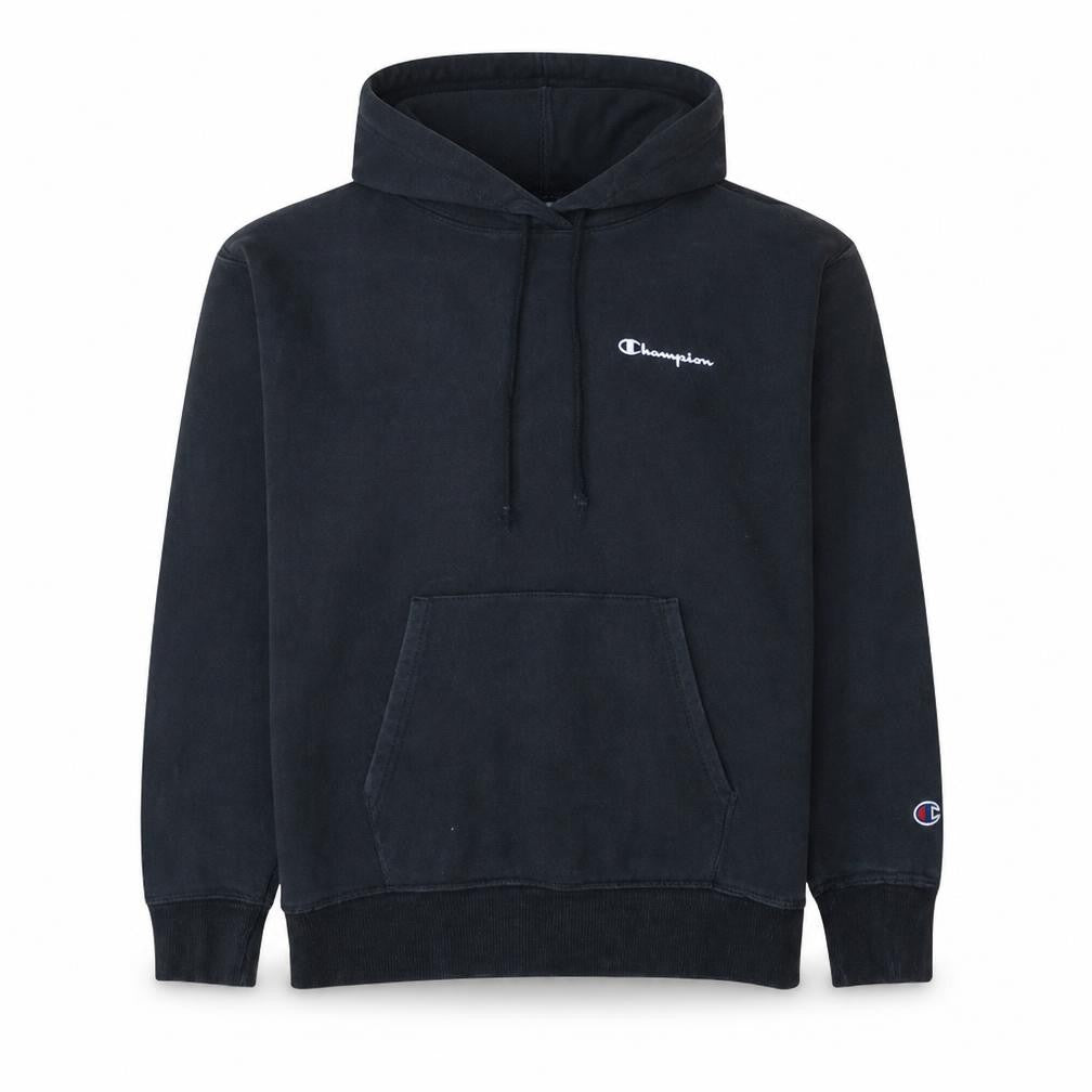 Champion Men’s Black Pullover Hoodie Medium Logo Cotton Blend