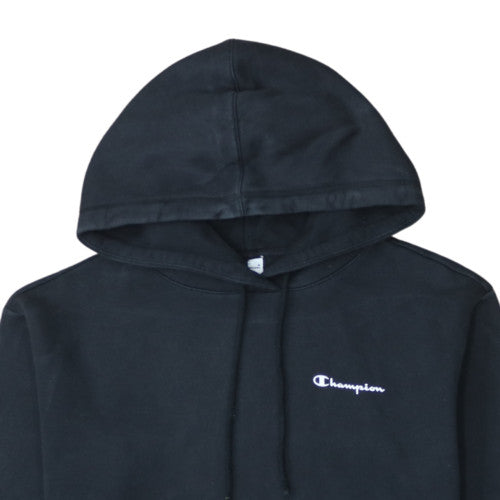 Champion Men’s Black Pullover Hoodie Medium Logo Cotton Blend