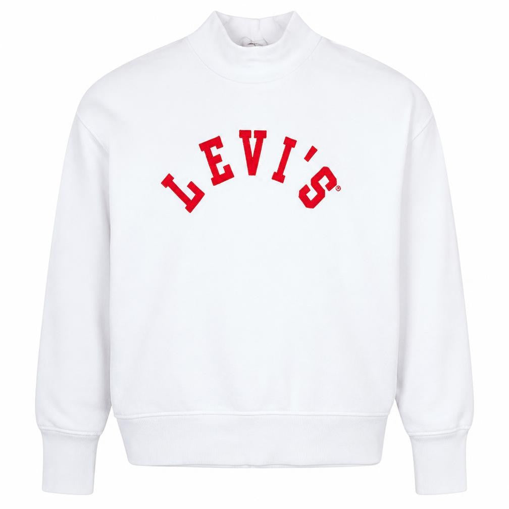 Levi's Men's White High Neck Logo Sweatshirt Size M