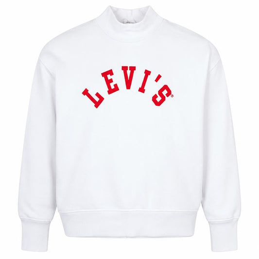 Levi's Men's White High Neck Logo Sweatshirt Size M