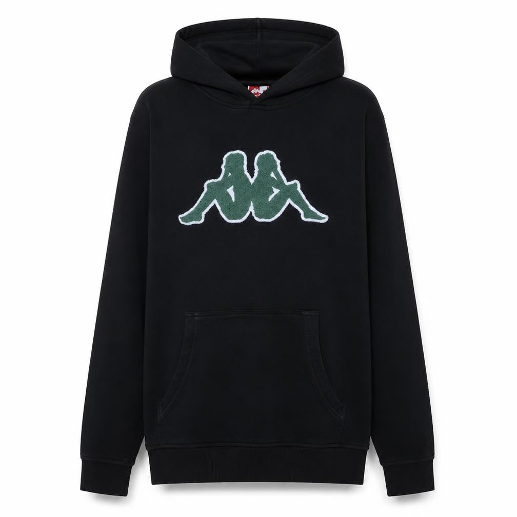 Kappa Men's Black Pullover Hoodie Medium Graphic Logo Fleece