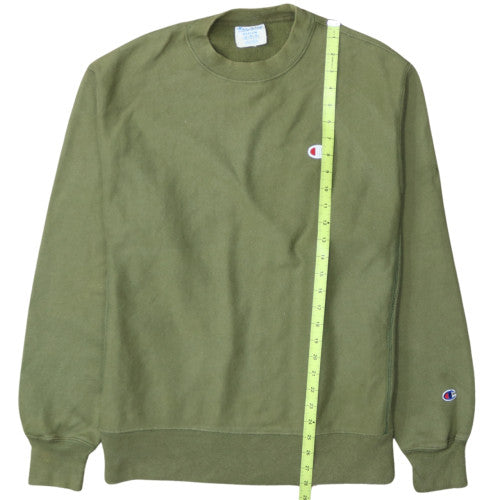 Champion Men's Green Reverse Weave Pullover Sweatshirt Medium