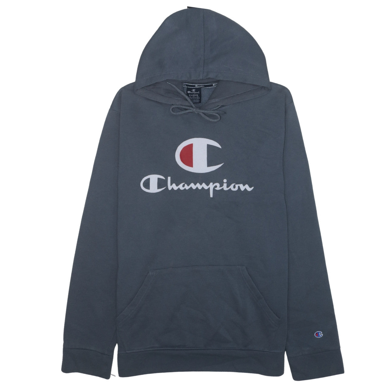 Champion Men's Blue XL Pullover Hoodie Logo Cotton Blend