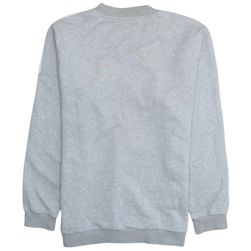 Adidas Mens Grey Crew Neck Sweatshirt L Classic Logo Pullover