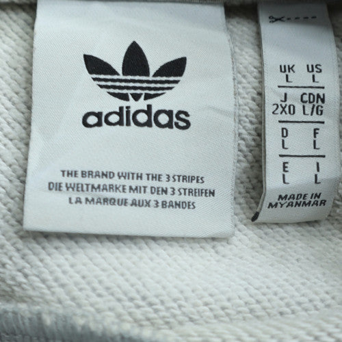 Adidas Mens Grey Crew Neck Sweatshirt L Classic Logo Pullover