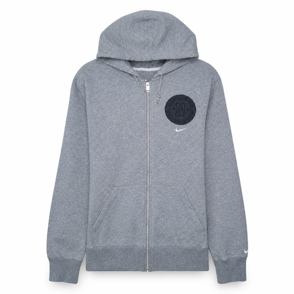 Nike Men's Grey Full Zip Hoodie L Regular Athletic Dept Logo